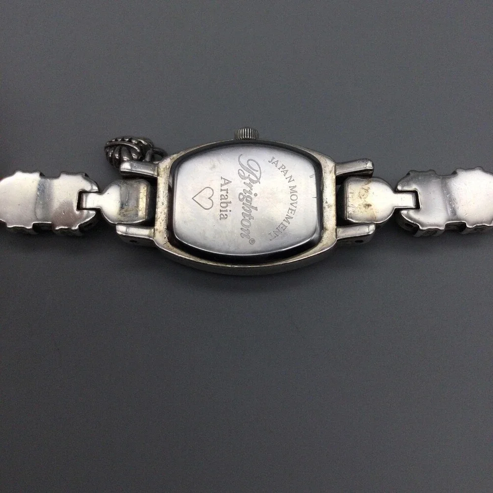 Brighton Arabia Womens Watch 18mm White Dial Silver Tone Hearts New Battery 8.5